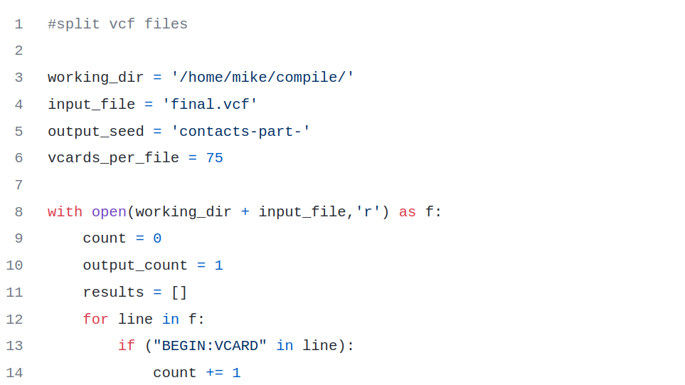 Splitting VCF files using Python