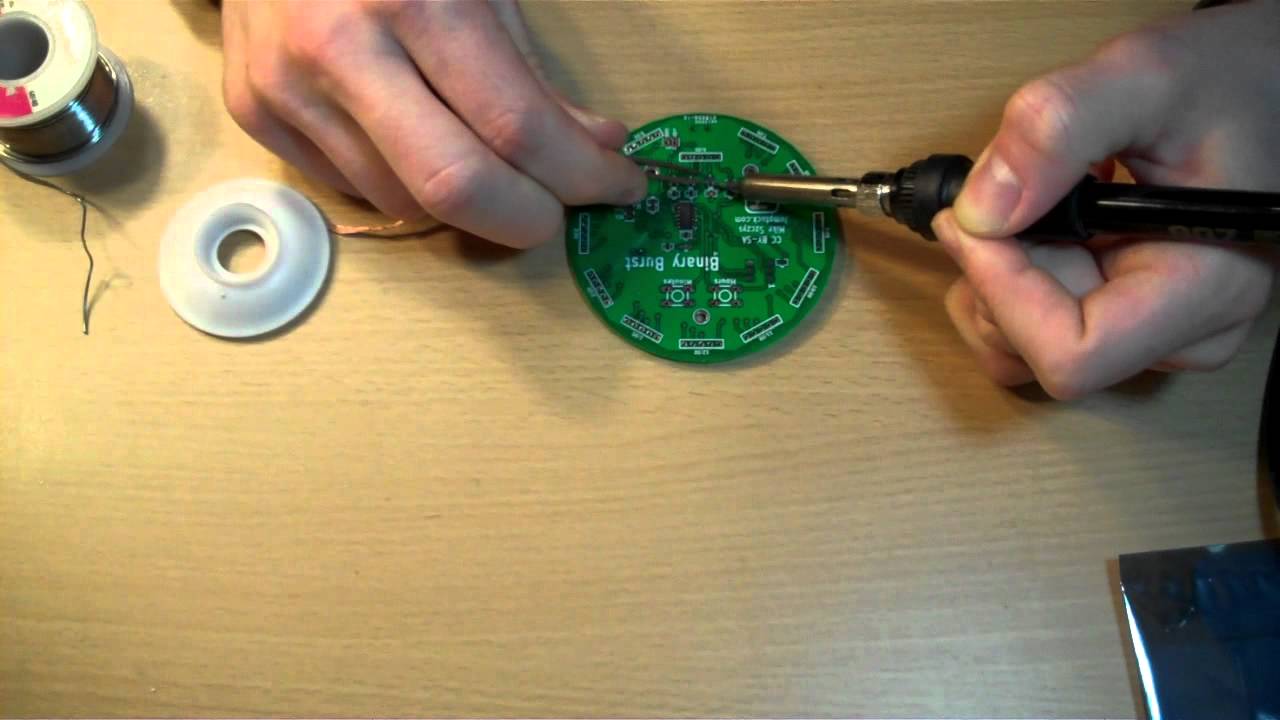 Soldering the Binary Burst Clock PCB