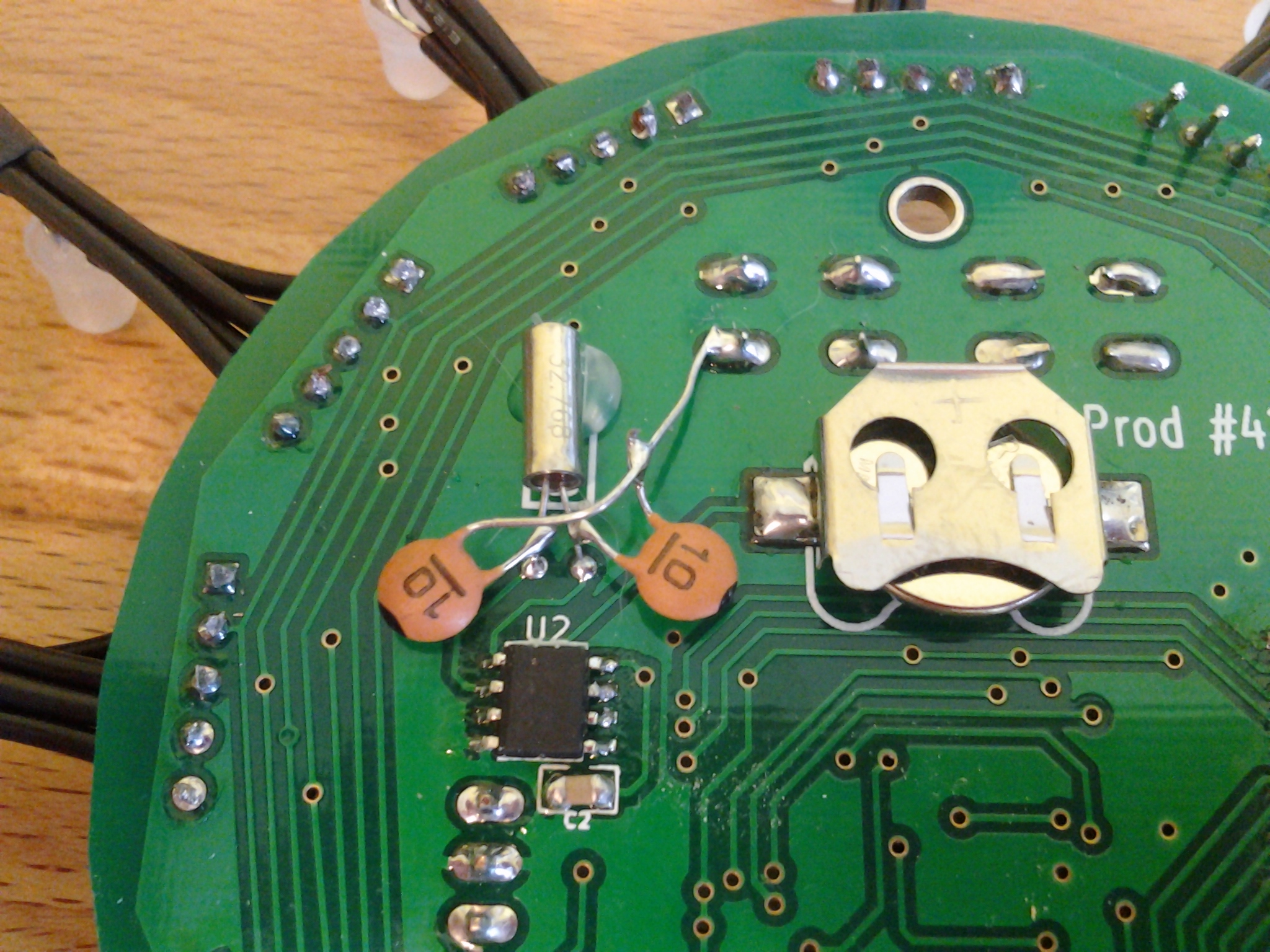 Load capacitors for Binary Burst clock crystal